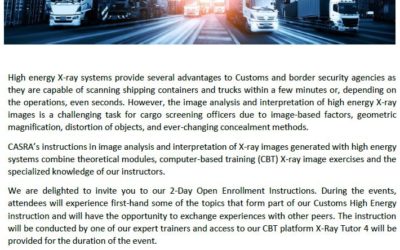 May, 2022: 2-Day Open Enrollment high energy X-ray images analysis